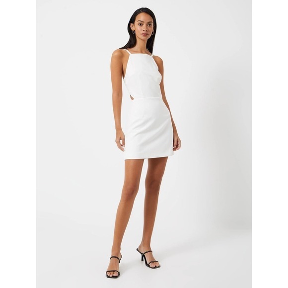 French Connection Whisper Cutout Sleeveless Dress in Summer White Sz 4 - Picture 1 of 6